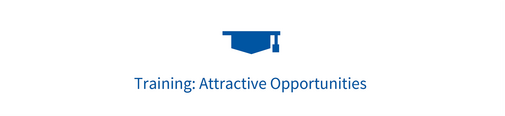 Ein Symbol mit dem Text „Training: attractive opportunities“