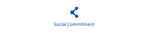 Ein Symbol mit dem Text „social commitment“